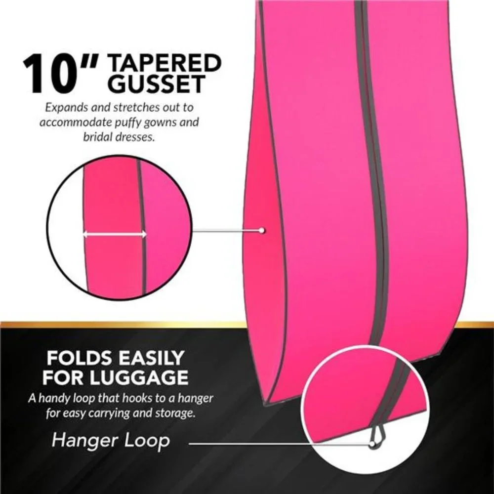 Women’s Dress and Gown Garment Bag -72”x24” and 10” Tapered Gusset